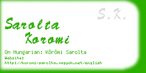 sarolta koromi business card